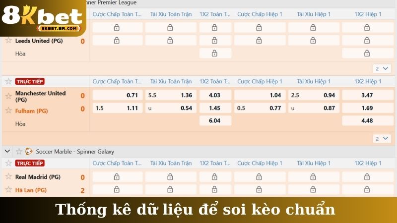 Thống kê dữ liệu để soi kèo chuẩn